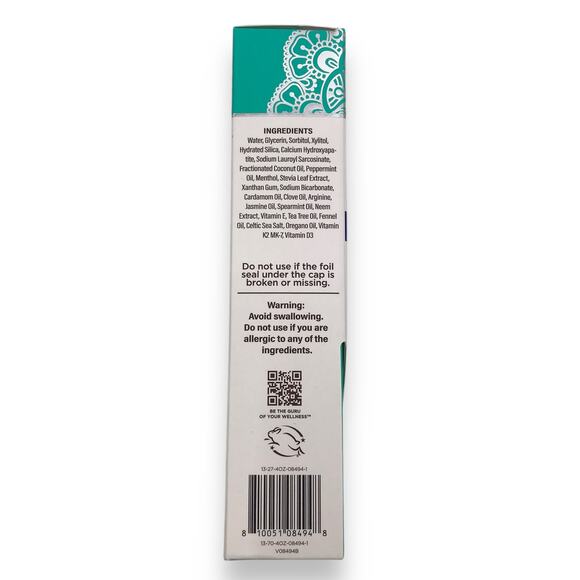 NEW GuruNanda Whitening Toothpaste 4.2 fl.oz/119g Coco-mint Jasmine NIB - Picture 4 of 6